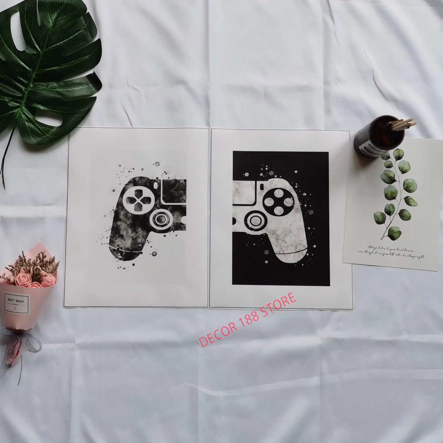 Video Game Prints Black White Posters Teen Boy Bedroom Decor