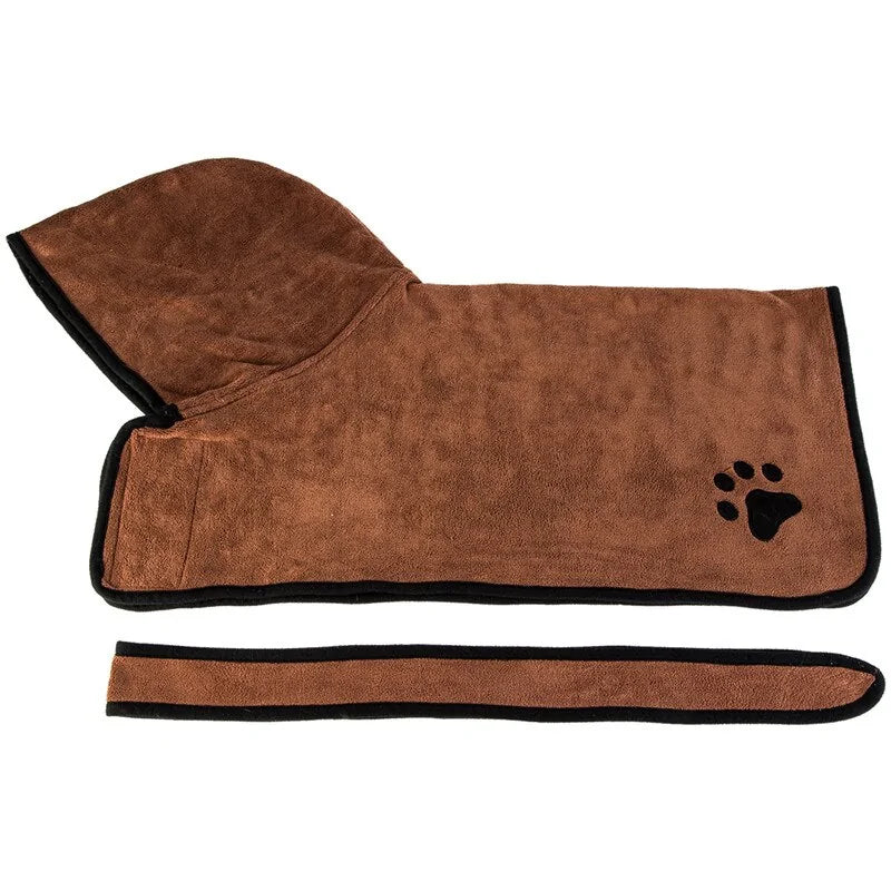 Soft Absorbent Pet Bathrobe with Drying Towel and Hat